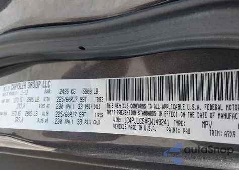 2014 Jeep Cherokee Latitude z USA, uszkodzony, nr VIN 1C4PJLCSXEW149241